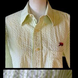 Perlis men’s 100% cotton shirt, large signature crawfish on pocket
